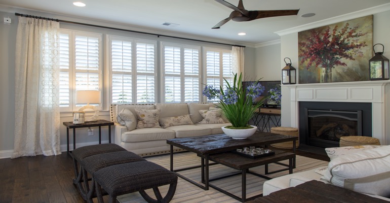 Plantation Shutters in Indianapolis Living Room